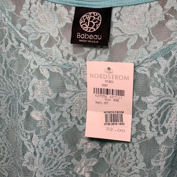 Large Aqua All Over Lace T Shirt Bobeau Shirt - Picture 5 of 13